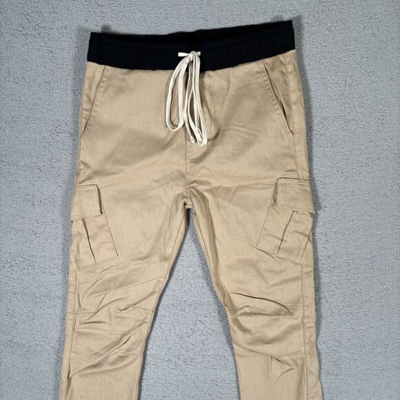 NWT MNML Cargo II Pants Women’s Size L Stretch Drawstring Tan Khaki - Picture 2 of 11